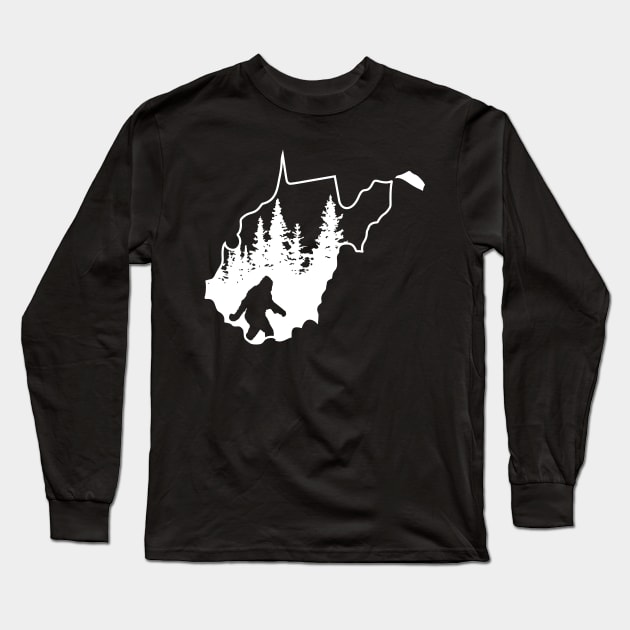 West Virginia Bigfoot Gift Long Sleeve T-Shirt by Tesszero